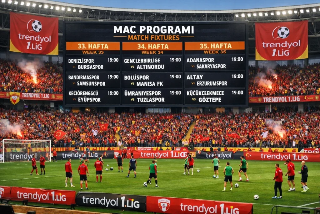 Trendyol 1. Lig 33, 34 ve 35. Hafta Maçlarının Detaylı Programı